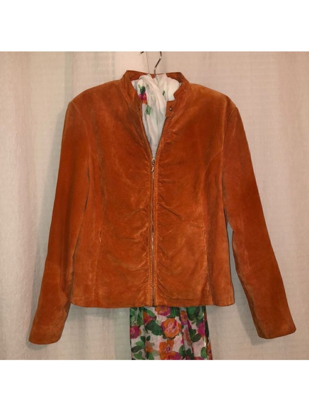 Wilsons Leather XL Burnt Orange Genuine Suede Leather Jacket
